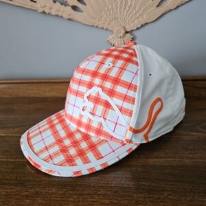 Puma Retro White Orange Plaid Cobra Golf Cap Fitted 6 7/8 - 7 1/4